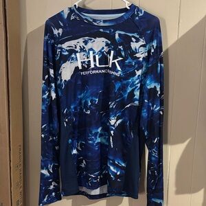Huk Blue and White Long Sleeve Shirt